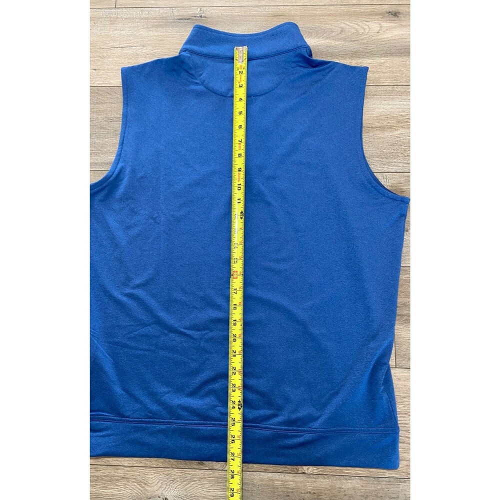 Peter Millar Crown Sport Galway Quarter Zip Vest Mens M Windsor Blue NWT Golf - Picture 9 of 9